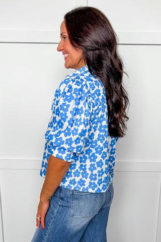 Posey Top in Ivory & Ocean