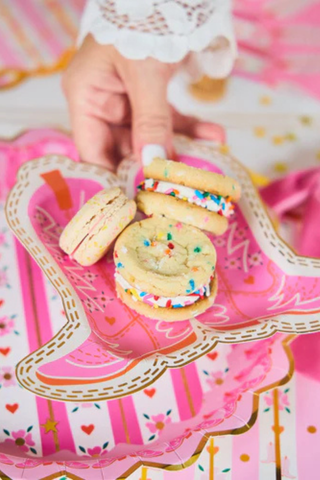 Boot Scootin' Cowgirl Boot Dessert Plate Set