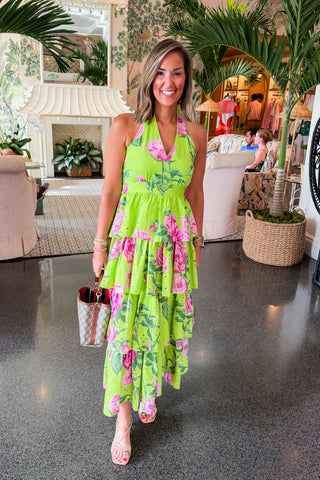 Tiana's Favorite Tiered Eyelet Midi Dress