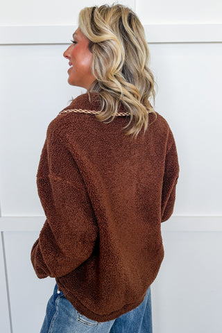 Cozy Cabin Chocolate Sherpa Pullover