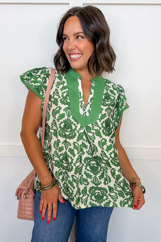 Southern Charm Statement Top in Green
