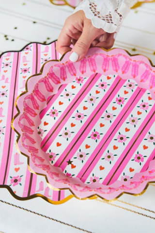 Boot Scootin' Floral Dinner Plate Set