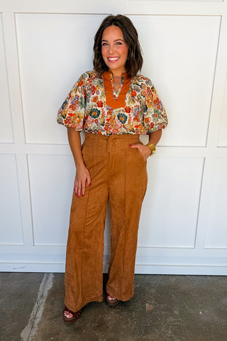 Suede Dreams Wide-leg Trouser Pants