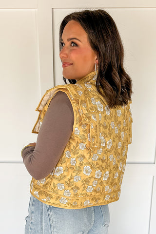 Cottage Garden Yellow Printed Vest