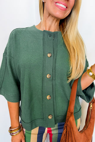 The Easy Does It Cardigan in Olive