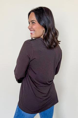 Dear Scarlett Liz Luxe Top in Chocolate