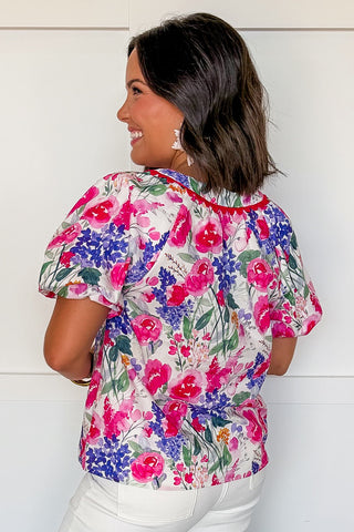The Josie Wildflower Puff Sleeve Top