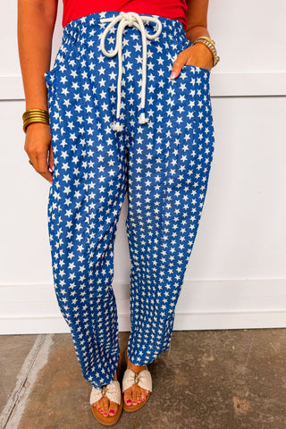 Star Spangled Barrel Pants in Medium Denim Blue