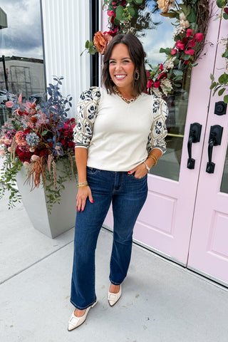 Meadow Stitch Puff Sleeve Top