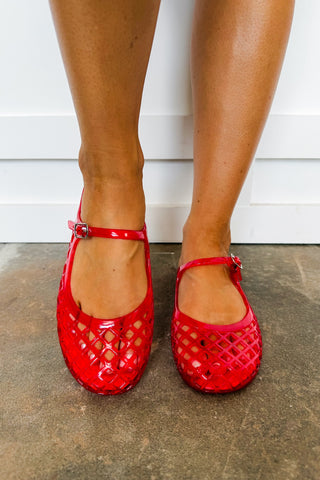 Hot Pink Deal - Posie Jelly Flat in Red