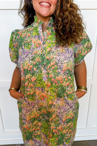 **PLUS ONLY** The Amelia Dress in Peach Monet