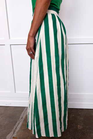 Timeless Stripe Midi Skirt in Green