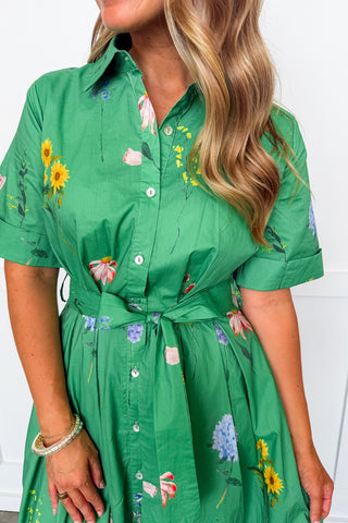Garden Party Pleated Midi Dress