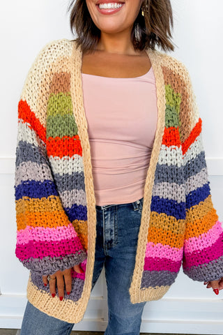 Cozy Season Stripe Knit Cardigan