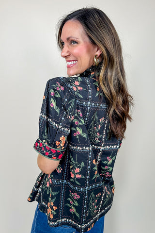 Black Floral Pretty Little Thing Top
