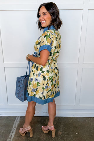 Petal Perfect Tie Waist Dress in Honey Mix