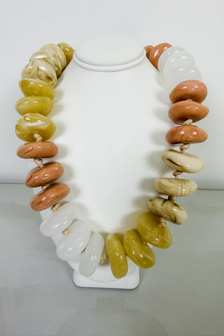 Delaney Beaded Necklace in Ivory