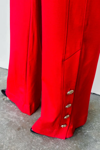 Dear Scarlett Gala Red Straight Leg Pant