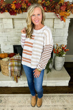 Load image into Gallery viewer, J&amp;J Original Chenille Striped Colorblock Sweater