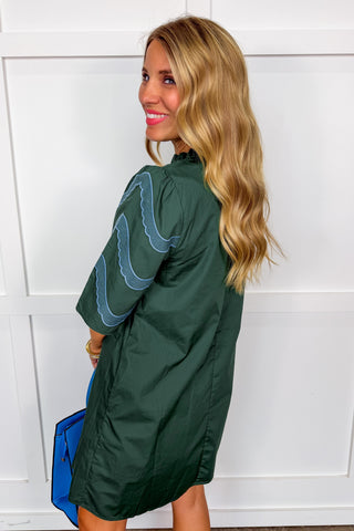 Relaxed Dress in Hunter Green