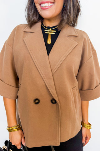 Change Of Season Cropped Jacket in Taupe