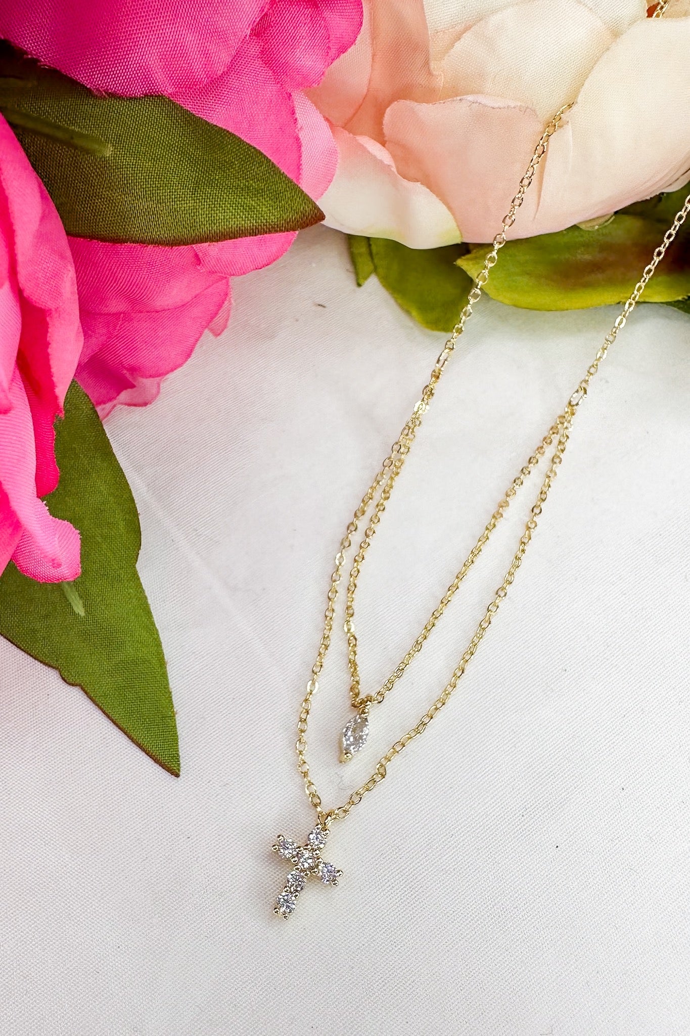 Petite Serenity Layered Necklace by Treasure Jewels