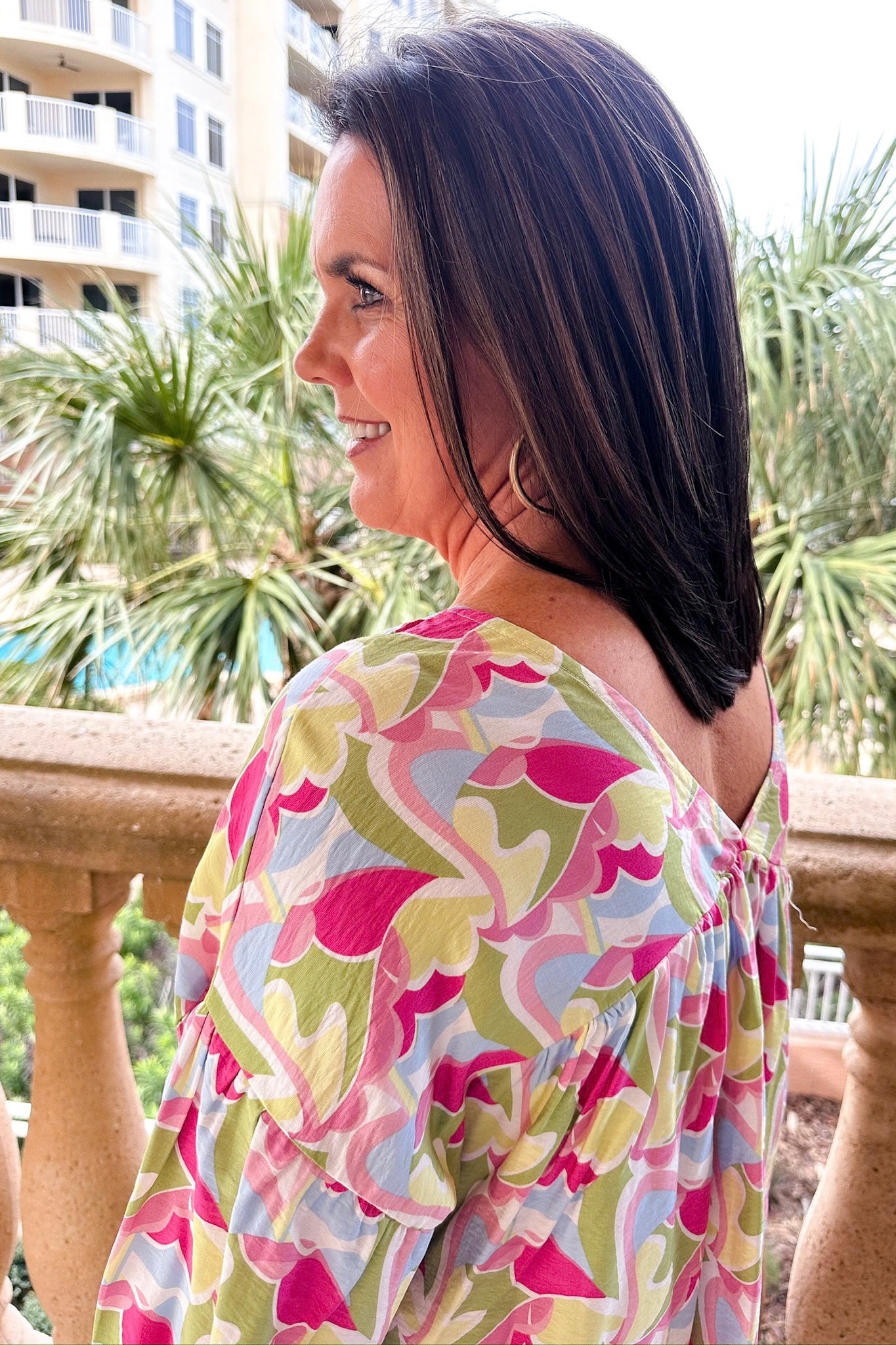 The Loren Top in Melon Come Away with Me by Michelle McDowell
