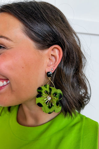 Wild Bloom Earrings in Emerald