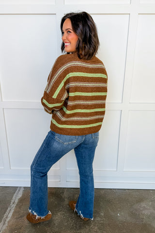 Cozy Season Striped Sweater in Cocoa Multi