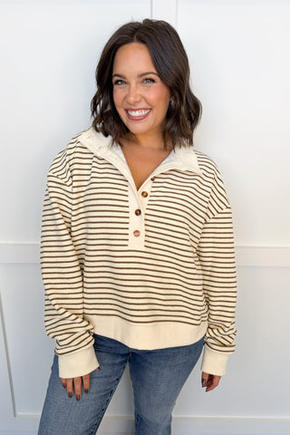 Easy Morning Mocha Stripe Pullover