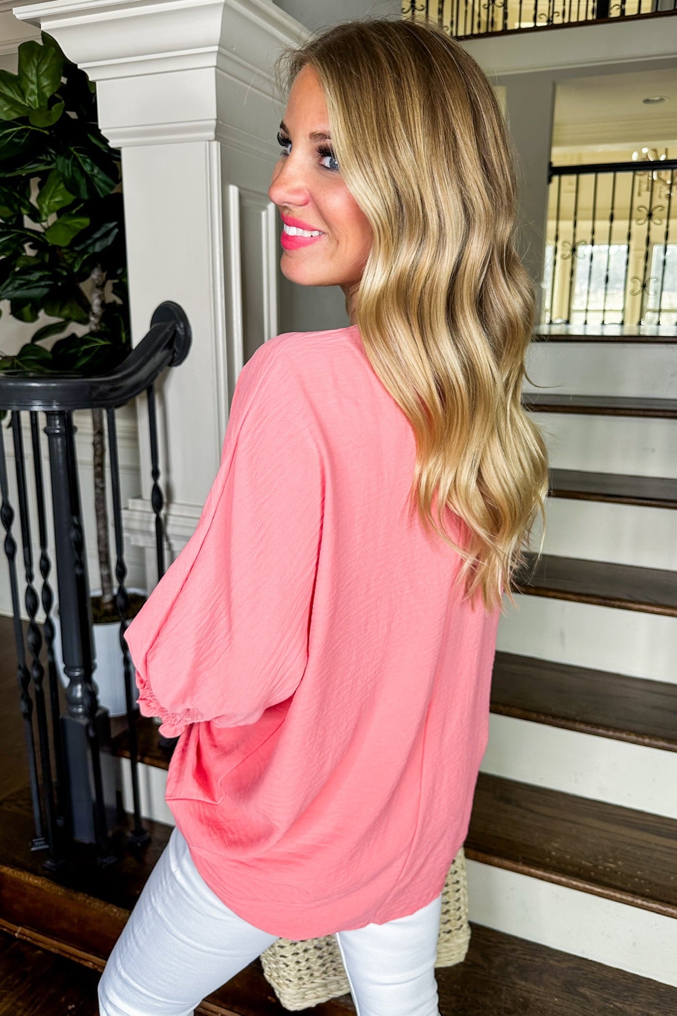 The Monica Top in Coral