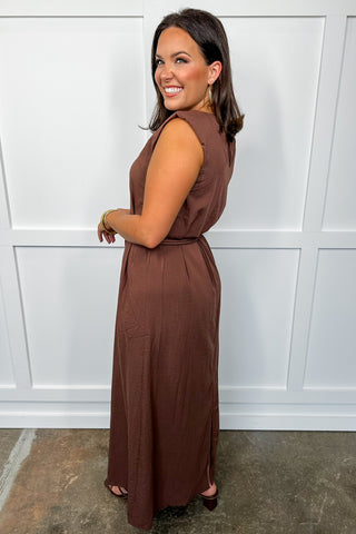 Radiance Ready Belted Midi Dress in Espresso