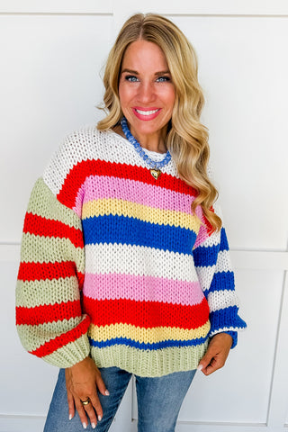 Better in Color Stripe Chunky Knit Sweater