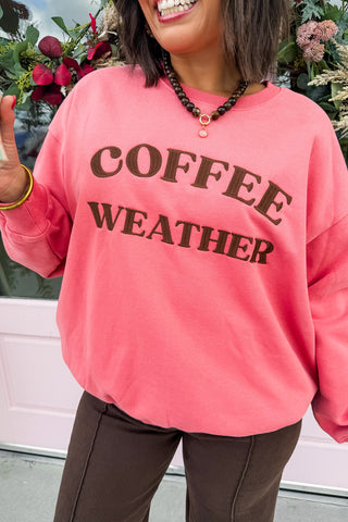 Coffee Weather Embroidered Sweatshirt