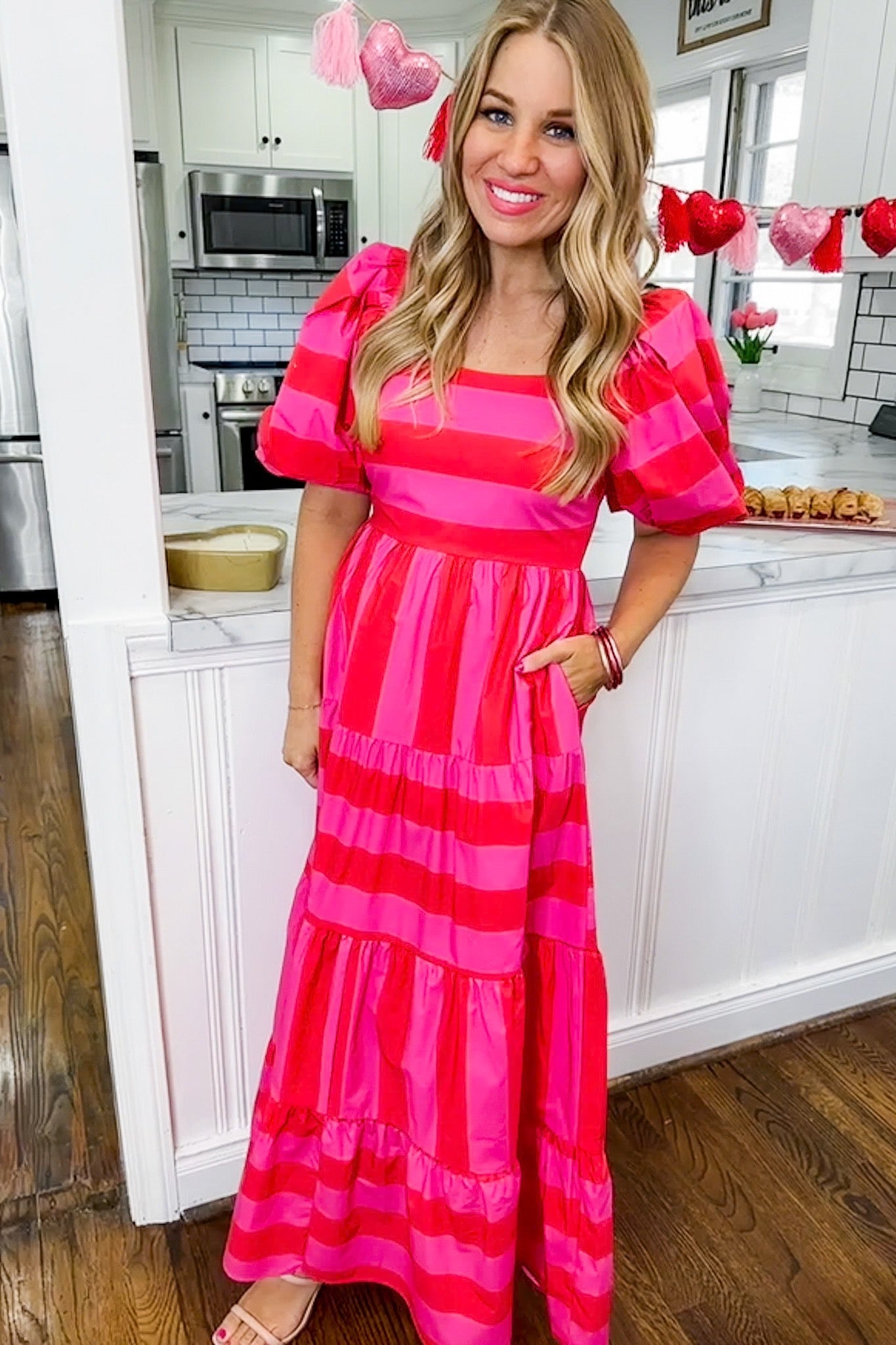 The Ultimate Pink Red Stripe Maxi Dress
