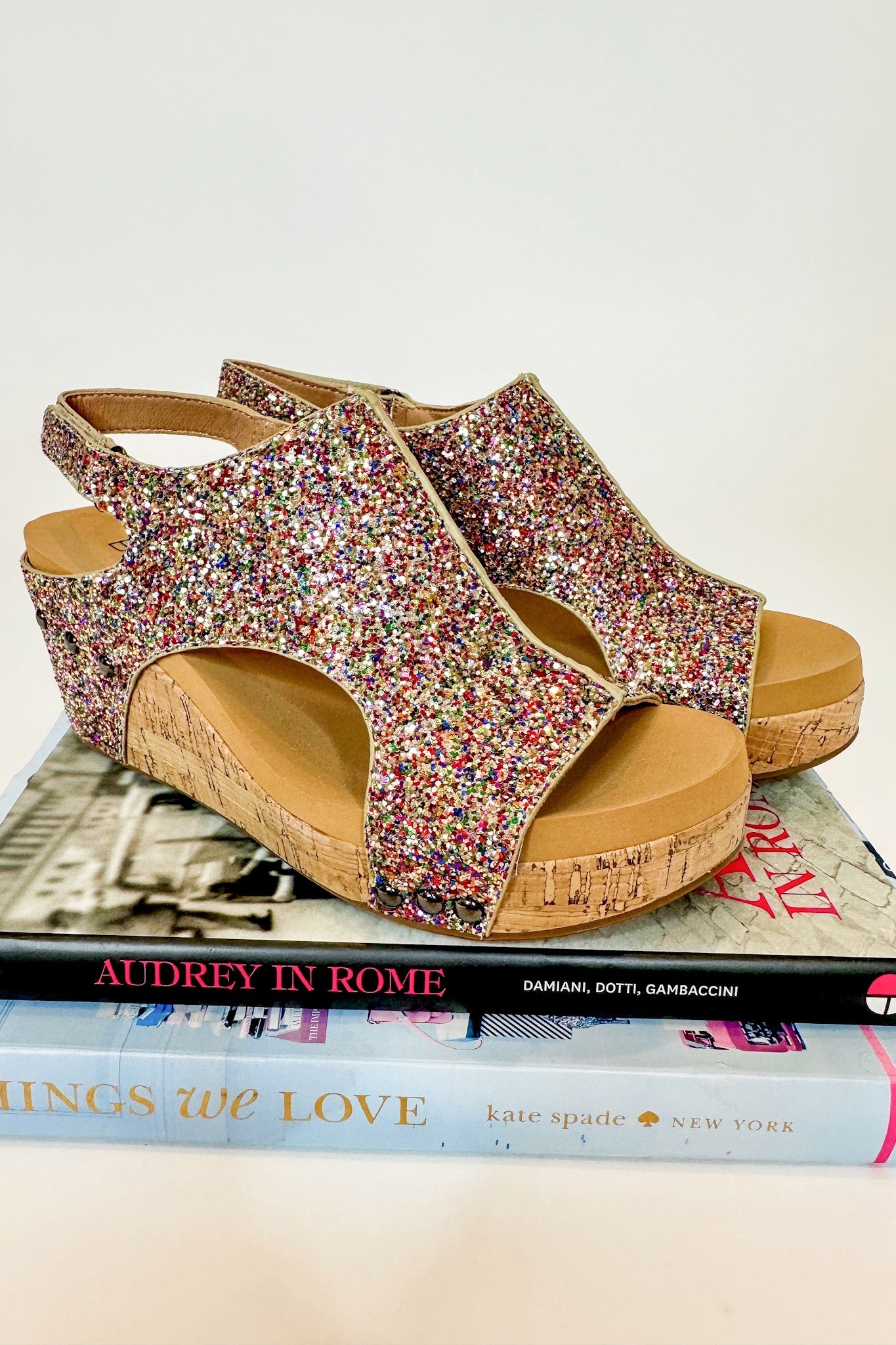 The Carley Confetti Glitter Wedge by Corkys