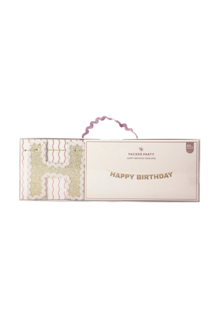 Gold Happy Birthday Reusable Party Banner