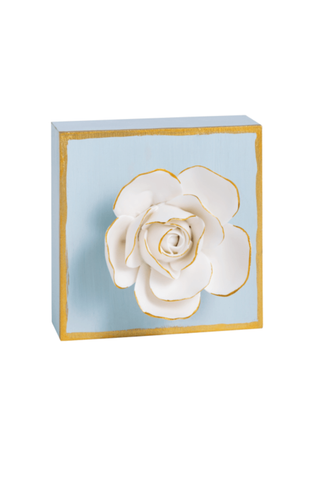 3D Blue Floral Plaque