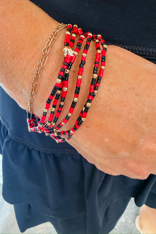 Crimson & Black Luxe Bracelet Stack