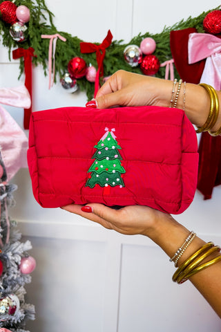 Merry Little Things Christmas Tree Puffer Pouch