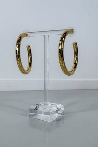 Thick Polished Gold Hoop Earrings