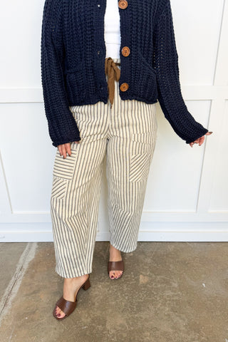 Rustic Charm Mocha Stripe Pants