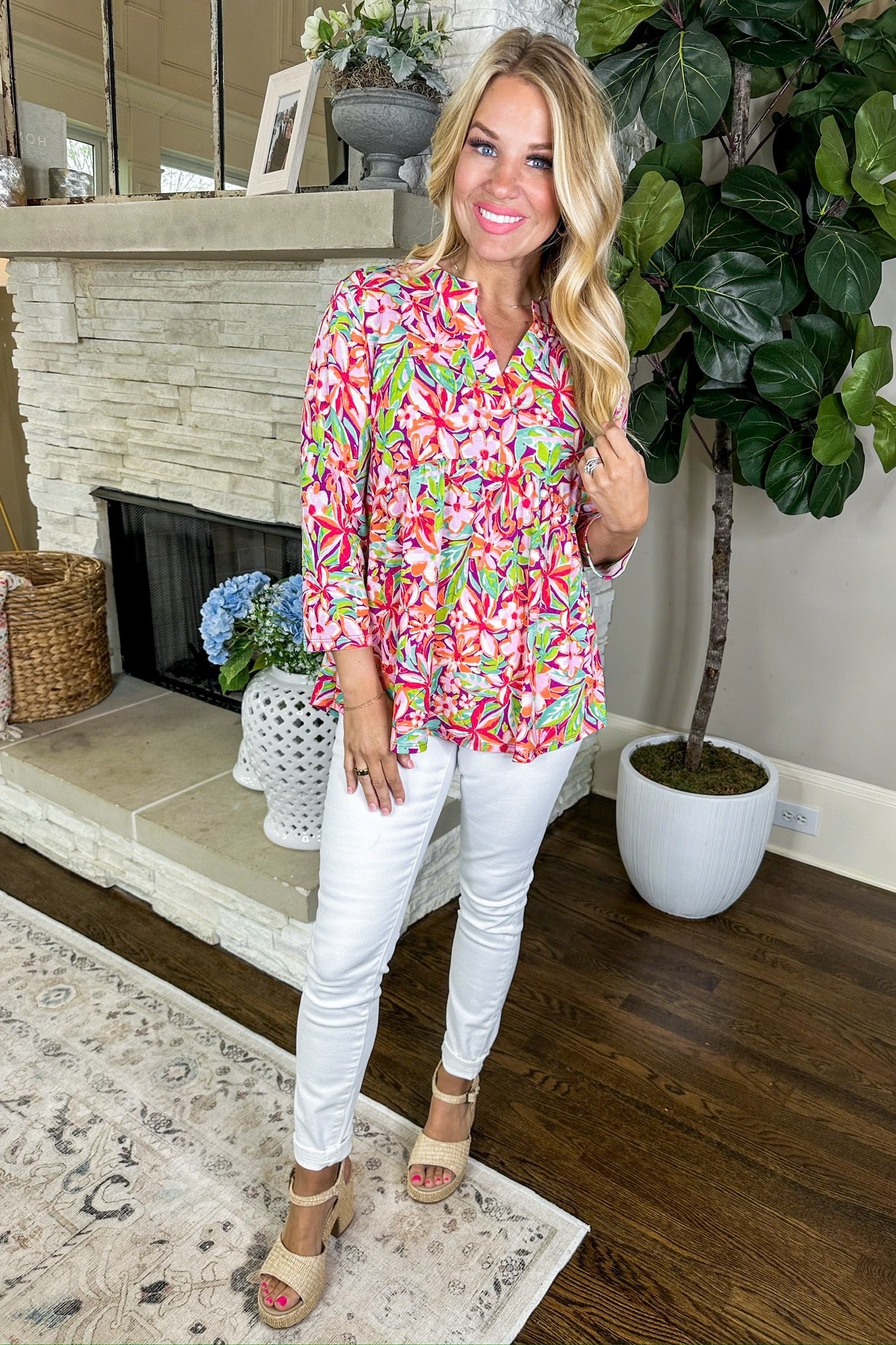 The Lucy Top in Tropical Floral