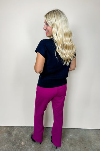 Dear Scarlett Magic Straight Slim Pants In Merlot