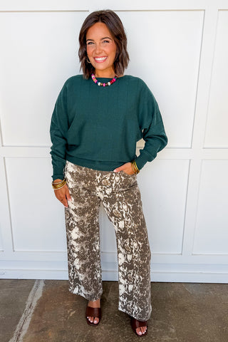 The Wild Side Taupe Printed Pants