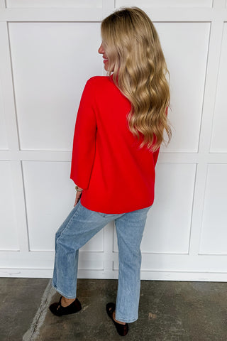 Timeless Touch Boxy Sweater in Red