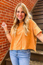 Load image into Gallery viewer, Grab &amp; Go Acid Wash Cropped Tee in Orange