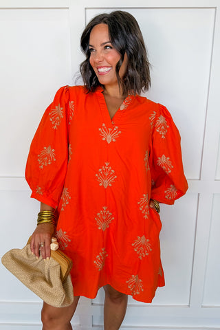 Bloom With Elegance Dress in Orange