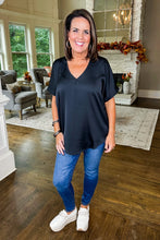 Load image into Gallery viewer, Classic Black V Neck Satin Layering Top