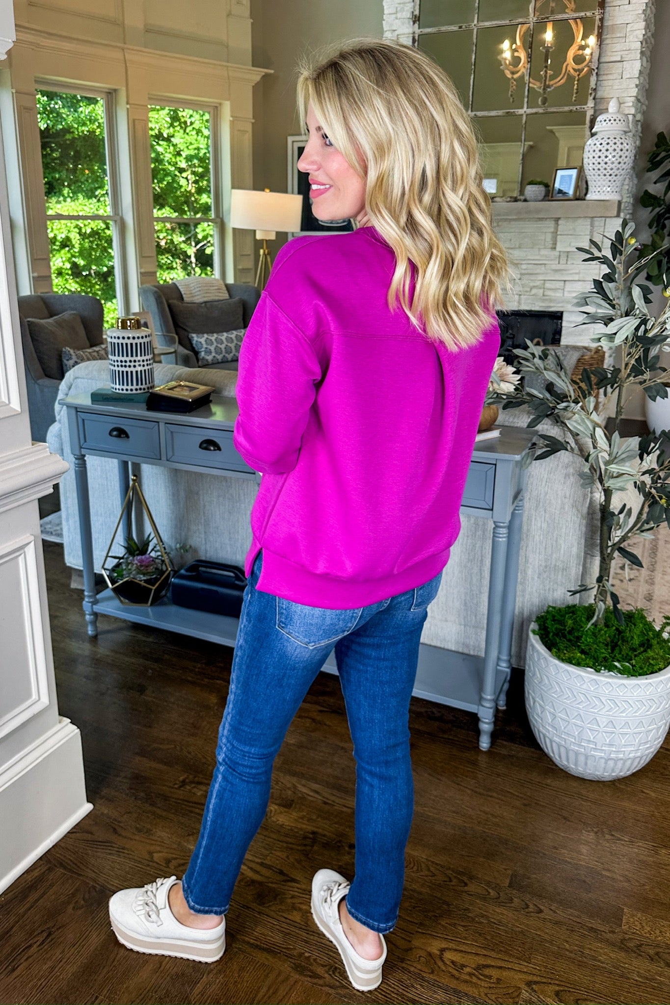 The Malibu Buttery Soft Sweatshirt in Magenta